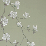 Обои ручная роспись Magnolia Canopy Colourway SC-287 on Aquamarine slub silk варинант исполнения - 2 | Loft Concept в Воронеже