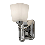 Бра для ванных комнат с белым матовым плафоном квадратной формы на основании цвета хром Feiss варинант исполнения - 1 | Loft Concept в Воронеже