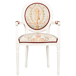 Полукресло из массива бука бежевое с растительным орнаментом Raffael Angel Beige Chair варинант исполнения - 1 | Loft Concept в Воронеже