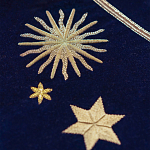 Обои с вышивкой ручной работы Cosmos Original colourway on velvet варинант исполнения - 3 | Loft Concept в Воронеже