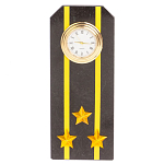 Часы подарочные настольные в виде погона ВМФ из натурального камня Змеевик Military Clock варинант исполнения - 6 | Loft Concept в Воронеже