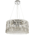 Круглая люстра с металлическими и хрустальными подвесками Bonnay Crystal Chrome Chandelier варинант исполнения - 6 | Loft Concept в Воронеже