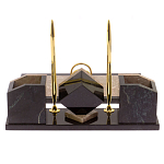 Настольный письменный набор из бежевого мрамора с часами Marble Accessory варинант исполнения - 3 | Loft Concept в Воронеже