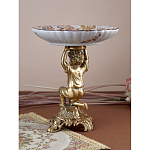 Чаша с цветочным орнаментом на ножке в виде бронзового ангела Eden Garden варинант исполнения - 6 | Loft Concept в Воронеже