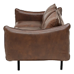 Трехместный кожаный диван на ножках темно-коричневый Tailler Sofa Brown варинант исполнения - 3 | Loft Concept в Воронеже