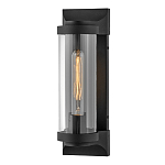 Настенный фонарь в индустриальном стиле с вытянутым цилиндрическим плафоном из прозрачного стекла и черным корпусом Hinkley варинант исполнения - 4 | Loft Concept в Воронеже