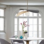 Люстра круглая с 2-мя металлическими абажурами Andromeda варинант исполнения - 7 | Loft Concept в Воронеже