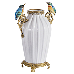 Ваза белого цвета из фарфора с птичкми White Garden варинант исполнения - 2 | Loft Concept в Воронеже