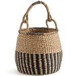 Корзина из плетеного морского тростника Leta Wicker Basket варинант исполнения - 1 | Loft Concept в Воронеже