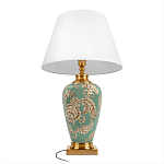 Настольная лампа бирюзовая с цветочным принтом Turquoise Flight варинант исполнения - 3 | Loft Concept в Воронеже