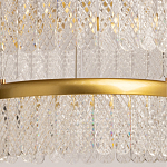 Люстра двухъярусная с золотого цвета и прозрачными подвесками Pettico варинант исполнения - 4 | Loft Concept в Воронеже