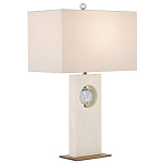 Настольная лампа из мрамора с тканевым прямоугольным абажуром Eternity варинант исполнения - 3 | Loft Concept в Воронеже