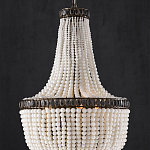 Люстра каплевидной формы декорированная нитями стеклянных бусин молочного цвета Bead threads варинант исполнения - 2 | Loft Concept в Воронеже