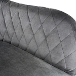 Барный стул со спинкой и подлокотниками на 4-х металлических ножках Douglas Rhombus Серый Велюр варинант исполнения - 4 | Loft Concept в Воронеже