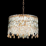 Люстра круглая с хрустальными подвесками на золотистом каркасе Roul Crystal Light варинант исполнения - 6 | Loft Concept в Воронеже