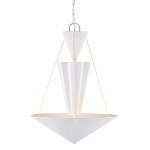 Люстра светодиодная белая геометрической формы с рифленым плафоном White Geometric Lamps варинант исполнения - 1 | Loft Concept в Воронеже