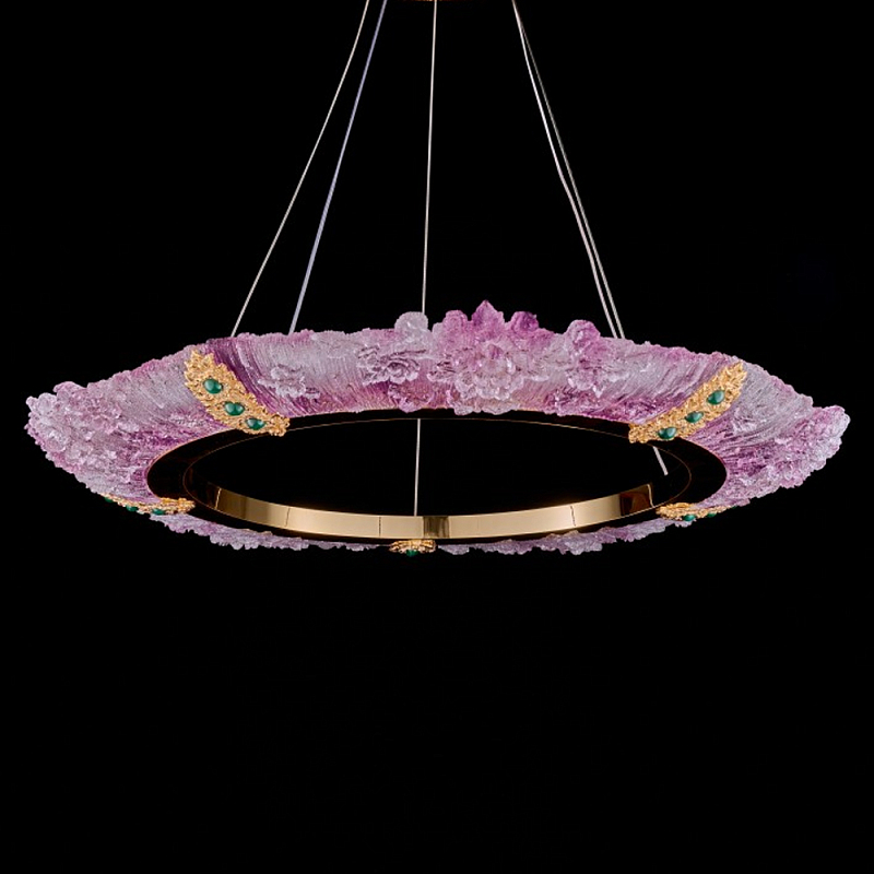 Люстра в форме кольца розовая Warm Pink Light Золотой Розовый в Воронеже | Loft Concept 