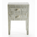 Тумбочка прикроватная White Pearl BEDSIDE CABINET 2 DRAWER варинант исполнения - 1 | Loft Concept в Воронеже