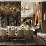 Подвесная люстра в виде ветвей деревьев золотого цвета с прозрачными подвесками-каплями 10 и 14 ламп Droplet Chandelier варинант исполнения - 7 | Loft Concept в Воронеже