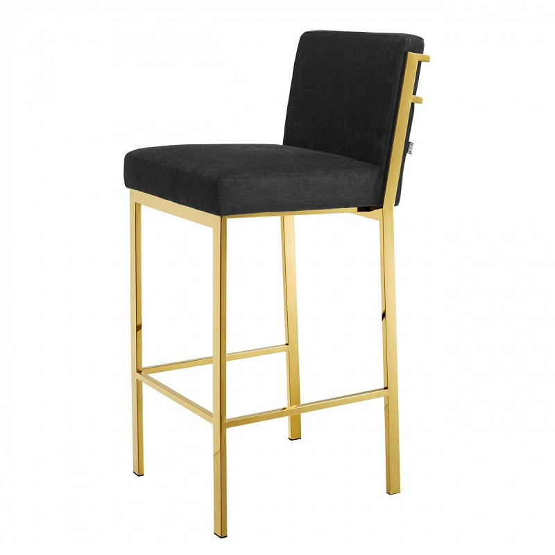 Барный стул Eichholtz Bar Stool Scott Gold Черный Глянцевое золото Барный стул Eichholtz Bar Stool Scott Gold Черный Глянцевое золото в Воронеже | Loft Concept