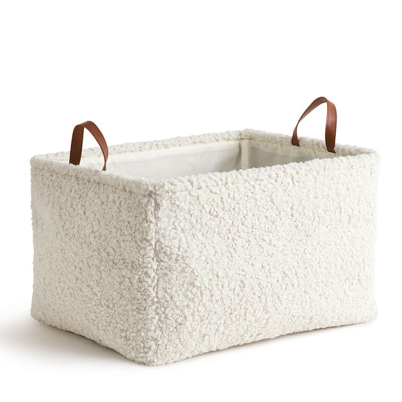 Корзина из ткани букле Boucle Organizers Rect Молочный Коричневый в Воронеже | Loft Concept 