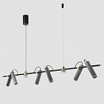 Люстра с 8-ю цилиндрическими плафонами на магнитном креплении и черным металлическим основанием Bronze Concert варинант исполнения - 2 | Loft Concept в Воронеже