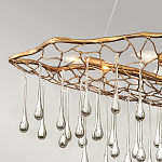 Люстра подвесная золотого цвета с металлическим сетчатым основанием и стеклянными каплевидными подвесками Hinkley варинант исполнения - 10 | Loft Concept в Воронеже