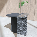 Slice журнальный столик из мрамора и массива дуба варинант исполнения - 1 | Loft Concept в Воронеже