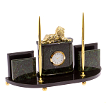 Настольный канцелярский набор из нефрита с декором в виде льва Golden Lion варинант исполнения - 2 | Loft Concept в Воронеже