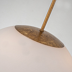 Подвесной светильник золотого цвета с полусферическим опаловым плафоном и декоративным элементом Elstead Lighting варинант исполнения - 5 | Loft Concept в Воронеже