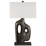 Настольная лампа с прямоугольным тканевым абажуром на фигурном каркасе Brutilist  варинант исполнения - 4 | Loft Concept в Воронеже