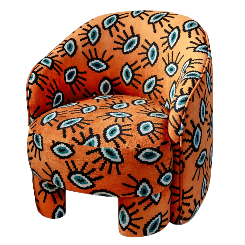 Акцентное Кресло Leela Оранжевый Орнамент Оранжевый в Воронеже | Loft Concept 