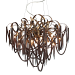 Люстра подвесная с объемной композицией из скрученных лент и металлических цепочек Atlantis Chain варинант исполнения - 1 | Loft Concept в Воронеже