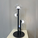 Настольная лампа с тремя прозрачными куполообразными плафонами и черным металлическим основанием Flos Wireline Lighting варинант исполнения - 6 | Loft Concept в Воронеже