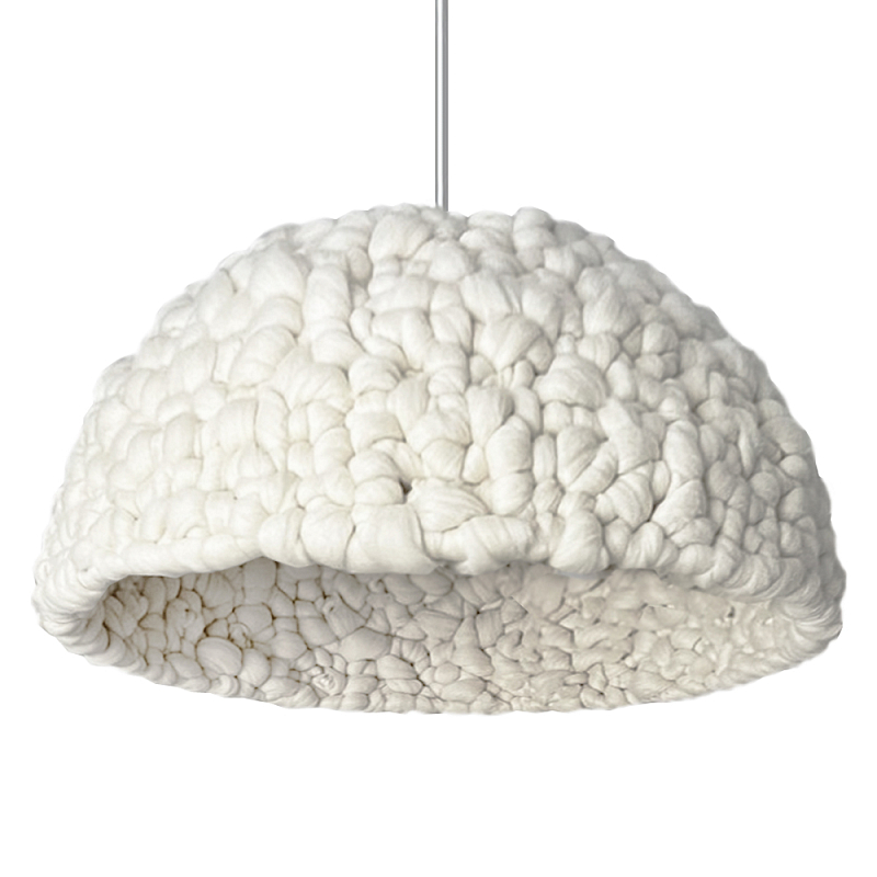 Вязаный подвесной светильник из шерсти Dome Wool Lamp Белый Вязаный подвесной светильник из шерсти Dome Wool Lamp Белый в Воронеже | Loft Concept