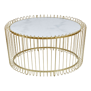 Журнальный столик с столешницей из мрамора на металлическом основании Table Vertical Planes