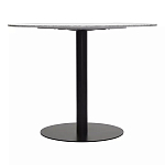 Круглый обеденный стол с белой мраморной столешницей White Tabletop on Black Base варинант исполнения - 4 | Loft Concept в Воронеже