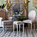 Стул из массива бука светло-серый с растительным орнаментом Raffael Angel Grey Chair варинант исполнения - 4 | Loft Concept в Воронеже