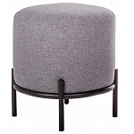 Круглый пуф на металлических ножках с обивкой из рогожки Casey Poof варинант исполнения - 1 | Loft Concept в Воронеже