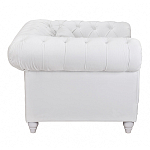 Кресло низкое с мягкой обивкой из велюра на 4-х ножках из массива березы Sophie Armchair white варинант исполнения - 2 | Loft Concept в Воронеже