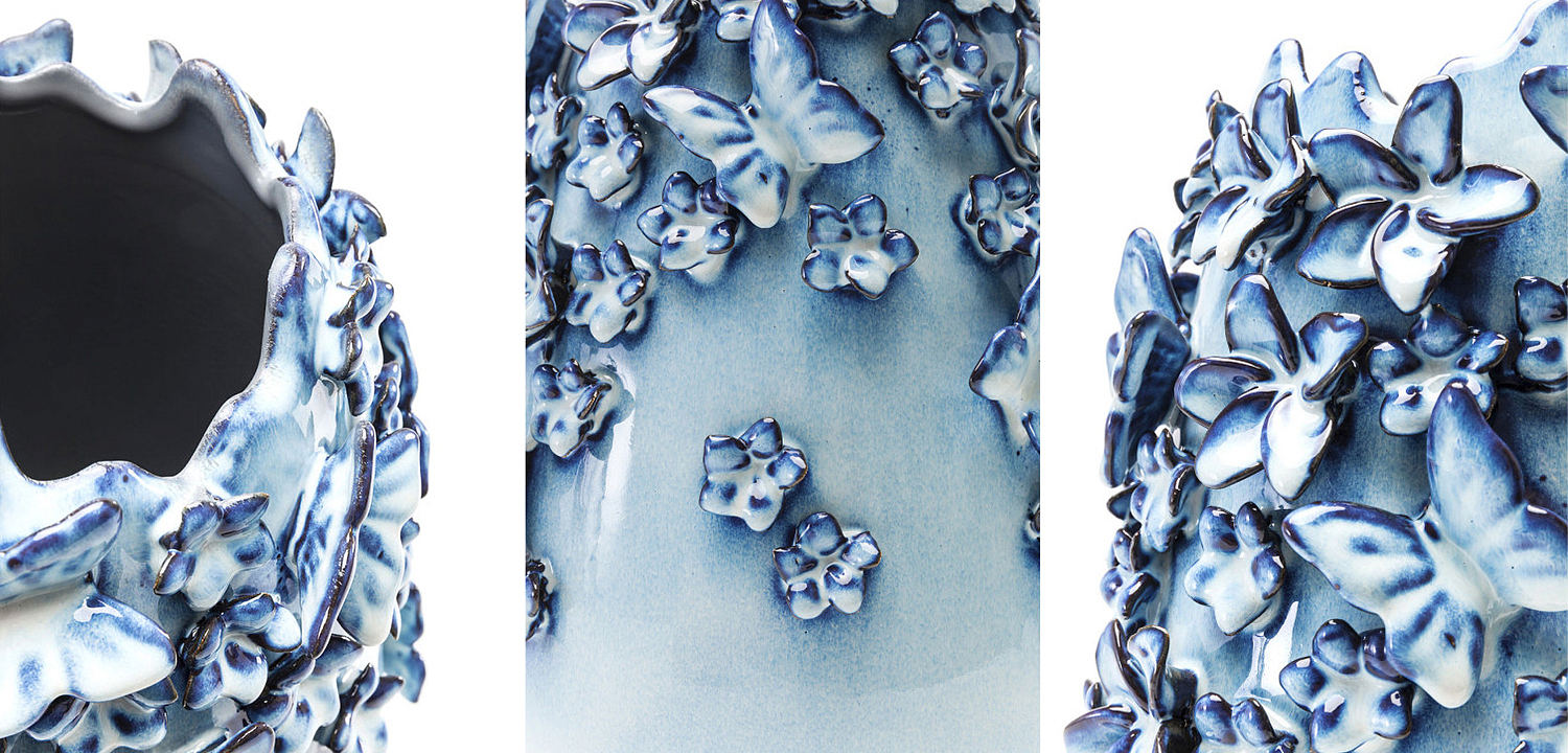 Ваза Blue & white Butterflies vase Ваза Blue & white Butterflies vase - Loft-Concept в Воронеже