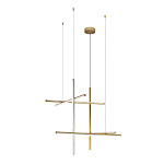 Люстра с 6-ю  пересекающимися цилиндрическими плафонами на тонких тросах Trumpet tube варинант исполнения - 4 | Loft Concept в Воронеже