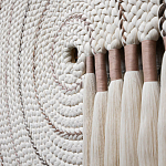 Художественный Гобелен Макраме White Disk Harmony варинант исполнения - 3 | Loft Concept в Воронеже