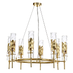 Люстра подвесная круглая с 8-ю цилиндрическими плафонами из стекла LIAISON варинант исполнения - 3 | Loft Concept в Воронеже