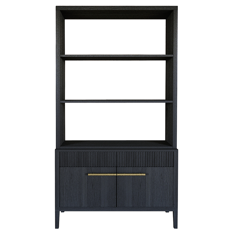 Стеллаж Primo с ящиками Черный дуб  Черный матовый в Воронеже | Loft Concept 