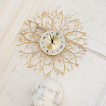 Часы настенные из металла золотые с белым циферблатом Current Time варинант исполнения - 4 | Loft Concept в Воронеже