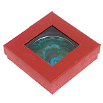 Зеркало карманное складное круглое из натурального камня Малахит с Хризоколлой в подарочной упаковке Silver Stone Mirrors варинант исполнения - 4 | Loft Concept в Воронеже