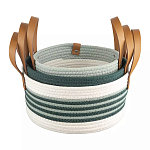 Корзина для хранения с ручками плетеная Interlacement Green  варинант исполнения - 3 | Loft Concept в Воронеже