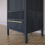 Узкий Шкаф Primo с 2 выдвижными ящиками Черный дуб варинант исполнения - 4 | Loft Concept в Воронеже