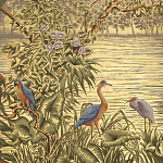 Обои ручная роспись Le Brésil Amarelo Deep Rich Gold варинант исполнения - 1 | Loft Concept в Воронеже